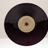 XXL black marmorite saucer suspension, Italy circa 1970.