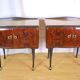Pair of bedside tables, rosewood and burl walnut, Italy 1950