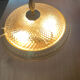 Antique ceiling light in bronze and cut crystal with diamond points.