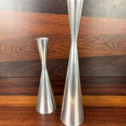 Set of vintage Ikea aluminum diabolo candle holders