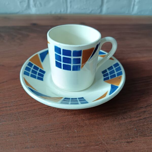 Rare! Service à café complet Badonvillers vintage 1950 motif congo