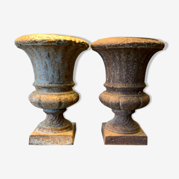 2 vases "Médicis" en fonte du XIXeme