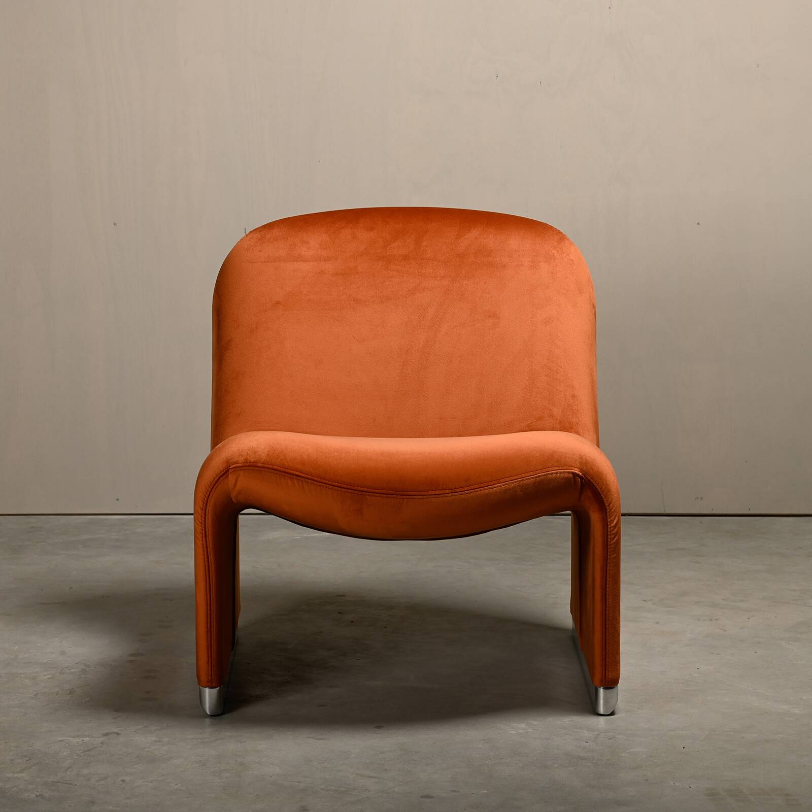 Giancarlo Piretti Alky Lounge Chair in Autumn Velvet for Anonima Castelli, Italy
