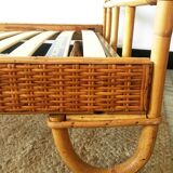 Banquette - lit en rotin vintage
