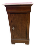 Antique wooden bedside table with marble top (Somno 19th century)