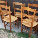 Lot de 5 chaises paillées