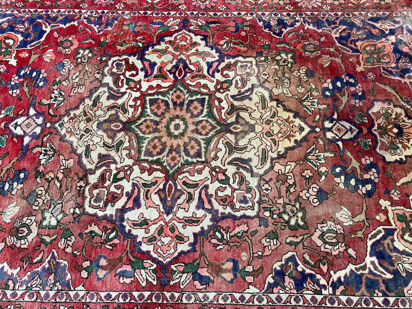 Tapis persan en laine peignée velours bordeaux 300x200