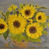 Tableau bouquet de tournesols