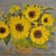 Tableau bouquet de tournesols