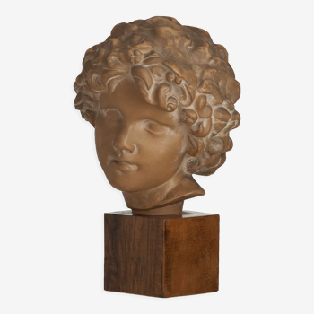 Ephebe terracotta bust