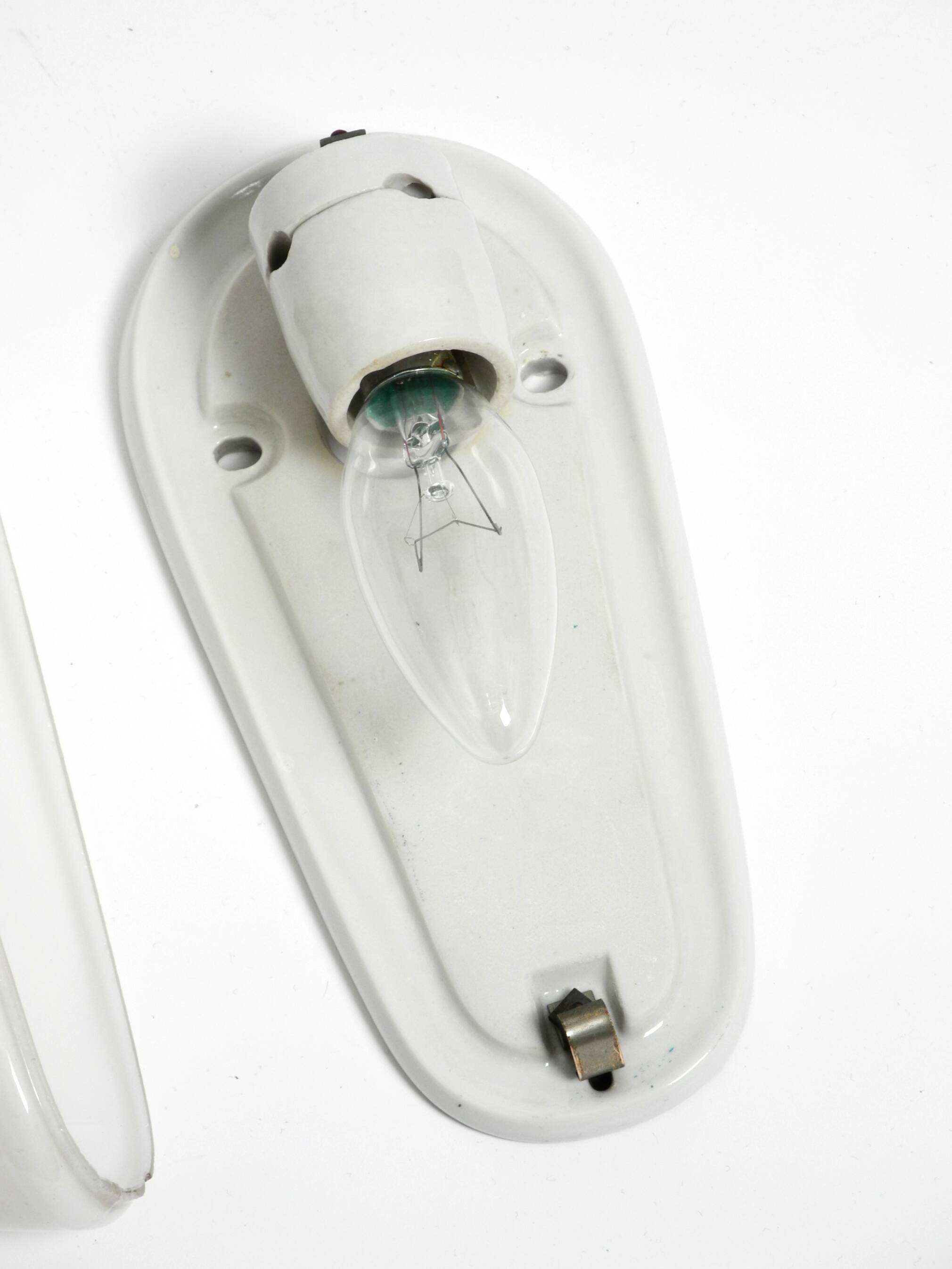 A Mid Century Modern Wagenfeld glass ceramic wall lamp