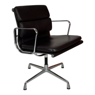 Eames Vitra for Herman Miller brown leather Soft Pad Group chair
