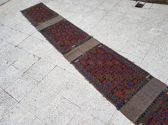 Vintage Turkish hallway rug 54x406 cm