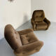 Lot of 2 cosy fabric armchairs, French design, vintage 1970s.
