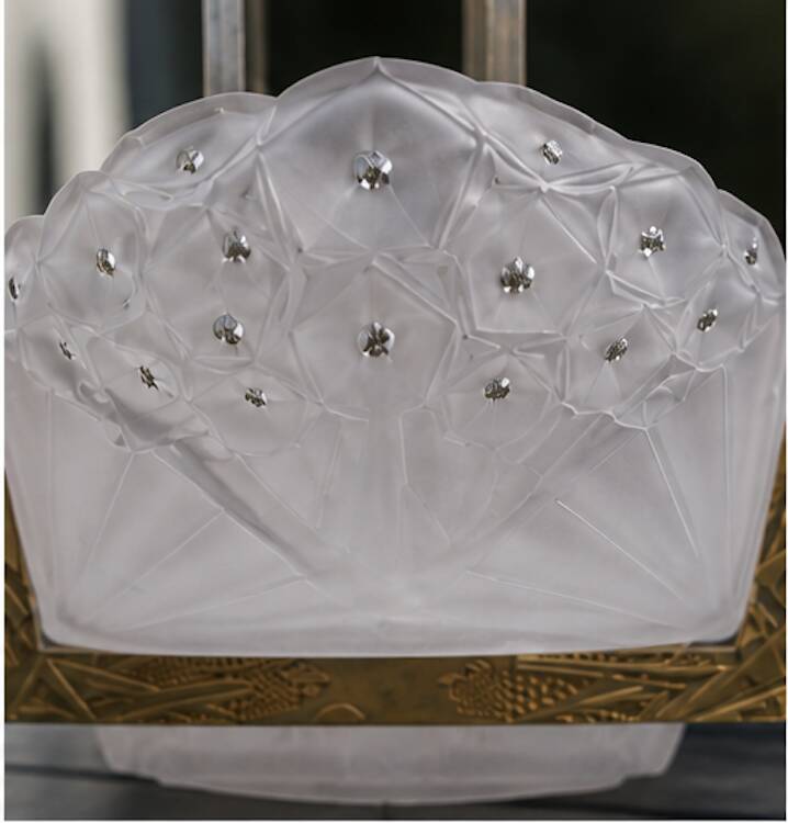 Chandelier signed by the Müller brothers, in Art Deco style (1920s)