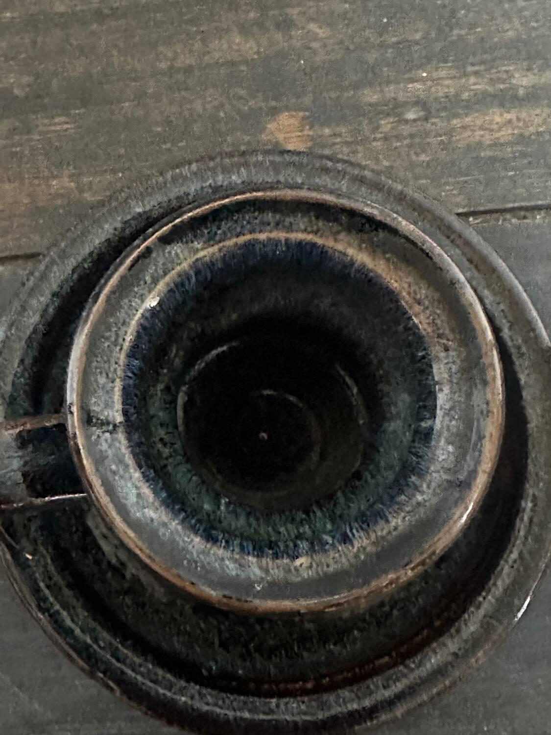 Enameled stoneware candle holder