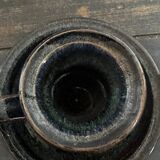 Enameled stoneware candle holder