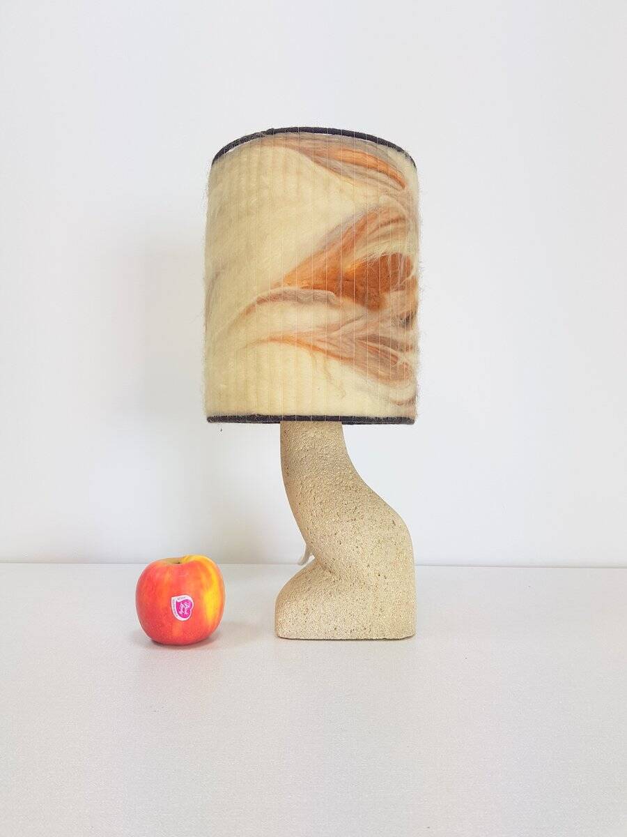 Arts & Crafts Style Brutalist Natural Stone Table Lamp, 1970s