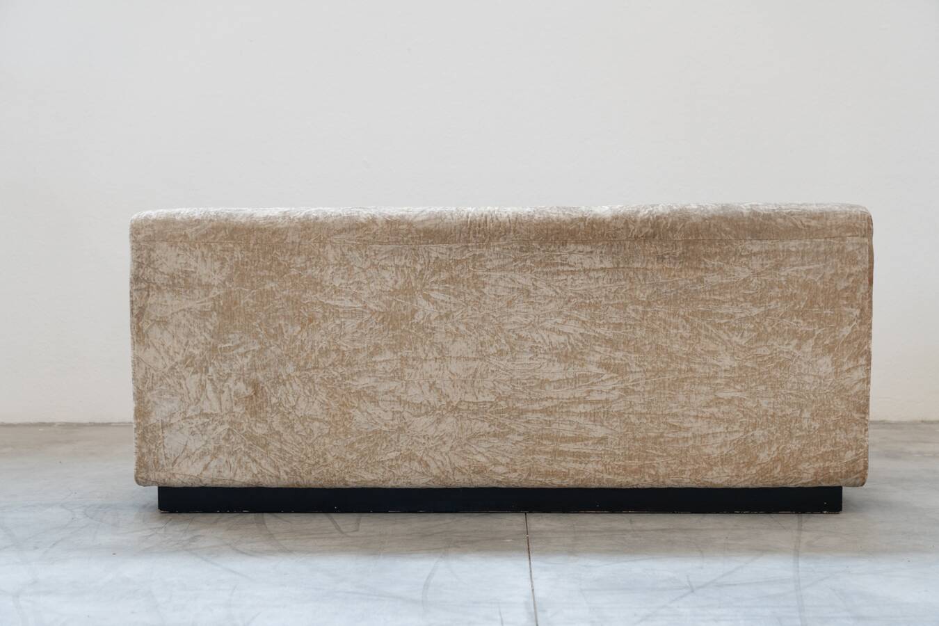 Beige chenille sectional sofa, 3 pieces, 1970s
