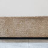 Beige chenille sectional sofa, 3 pieces, 1970s