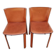 Postmodern pair of leather chairs by Giancarlo Vegni for Fasem 1984