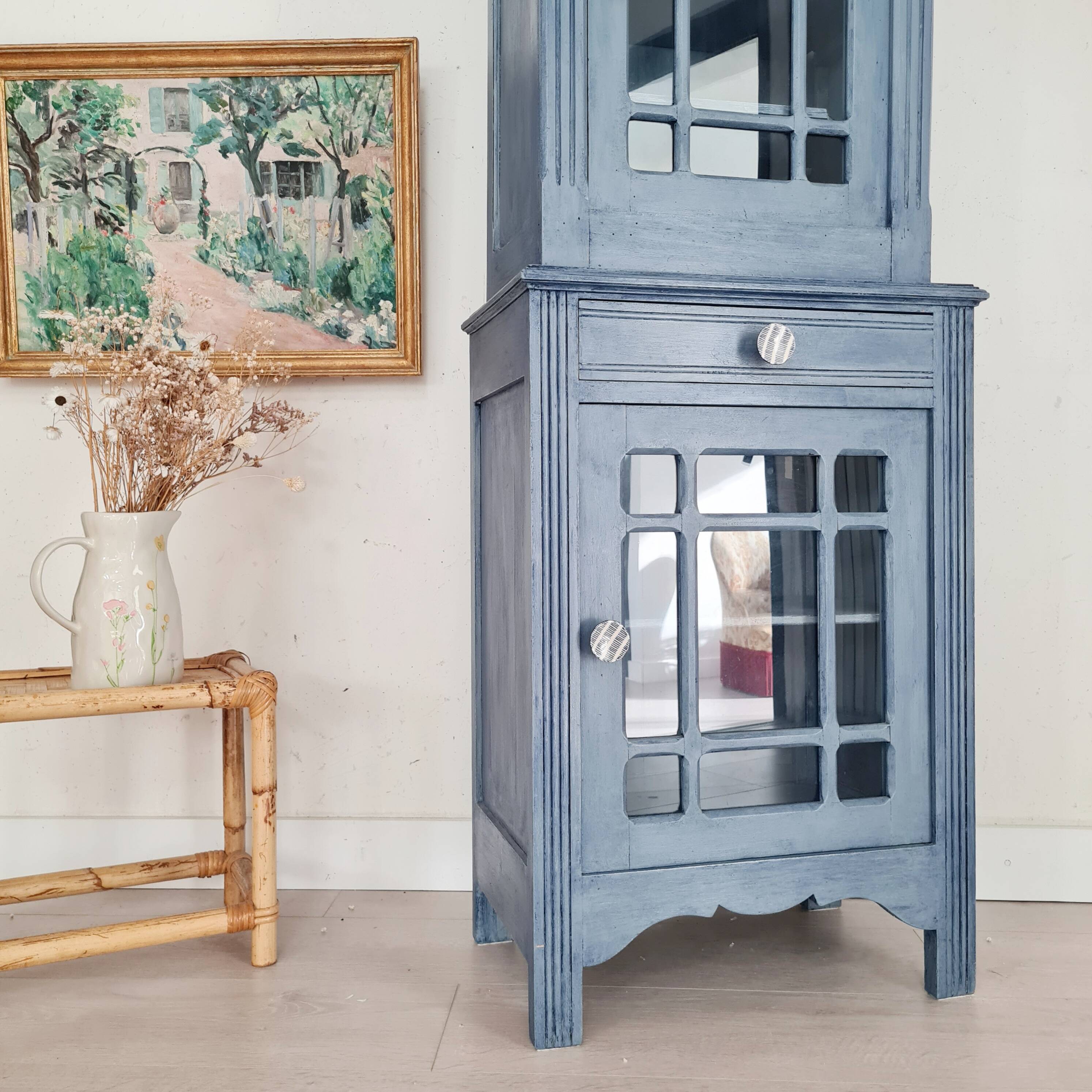50s display case - small blue dresser