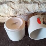 Tasses à café en grès vintage amour