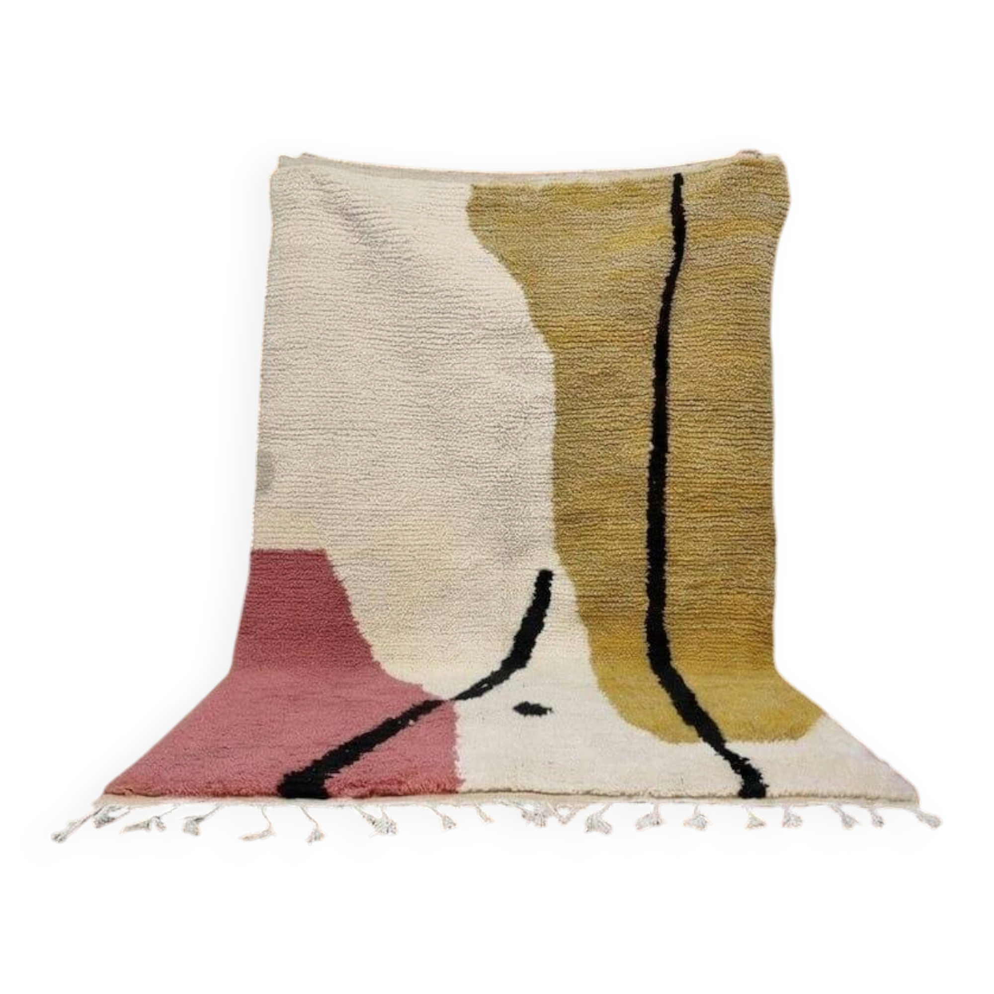 Handmade traditional Beni Ouarain rug, colourful, 150/250 cm.