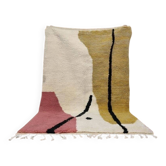 Handmade traditional Beni Ouarain rug, colourful, 150/250 cm.