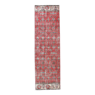 2x8 red floral turkish runner rug.77x261cm