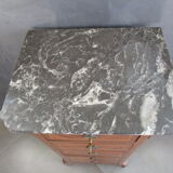 Meuble semainier ancien en bois marqueté et ornements bronze