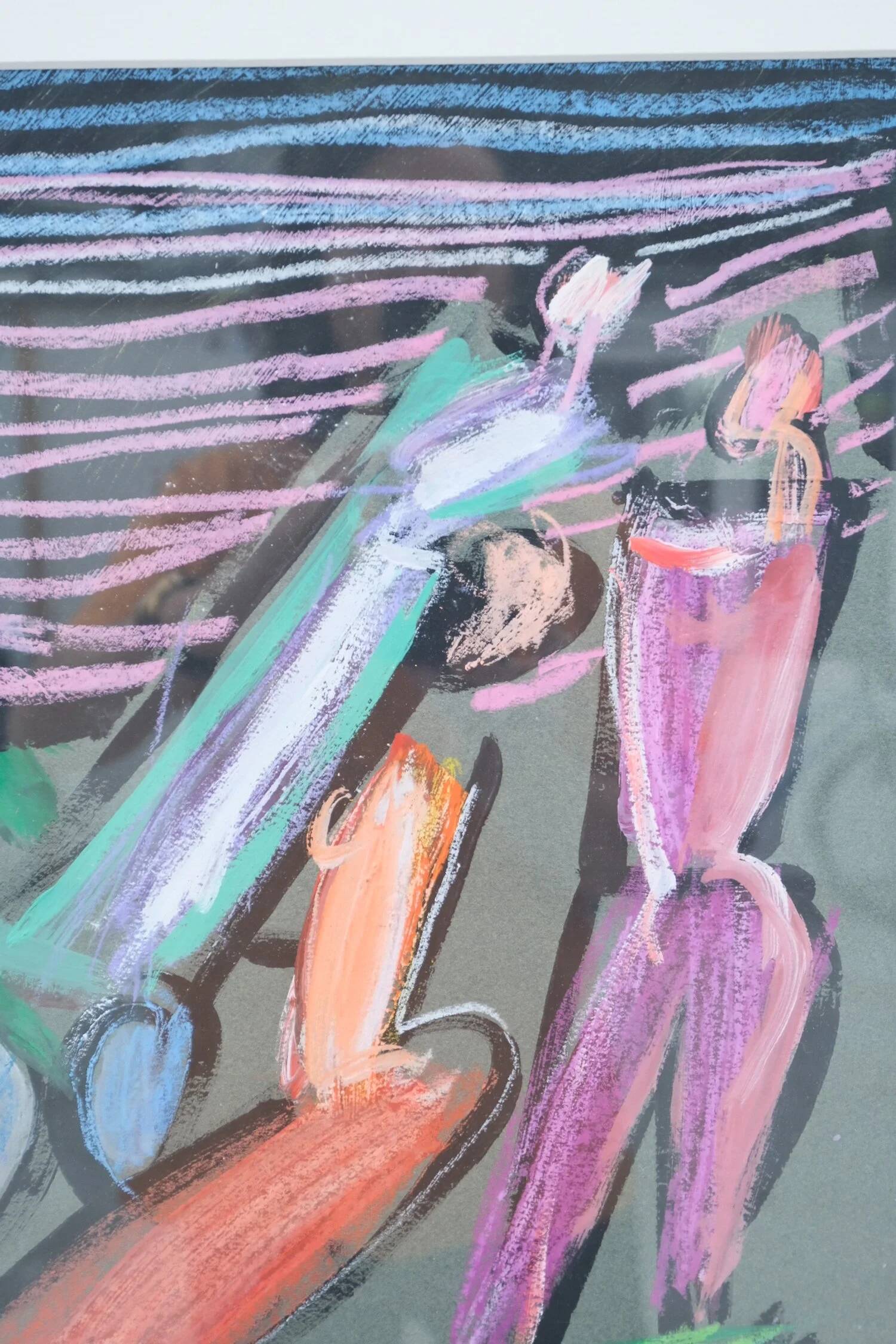 Peinture technique mixte sur papier de alain michel boucher (1944-2020)