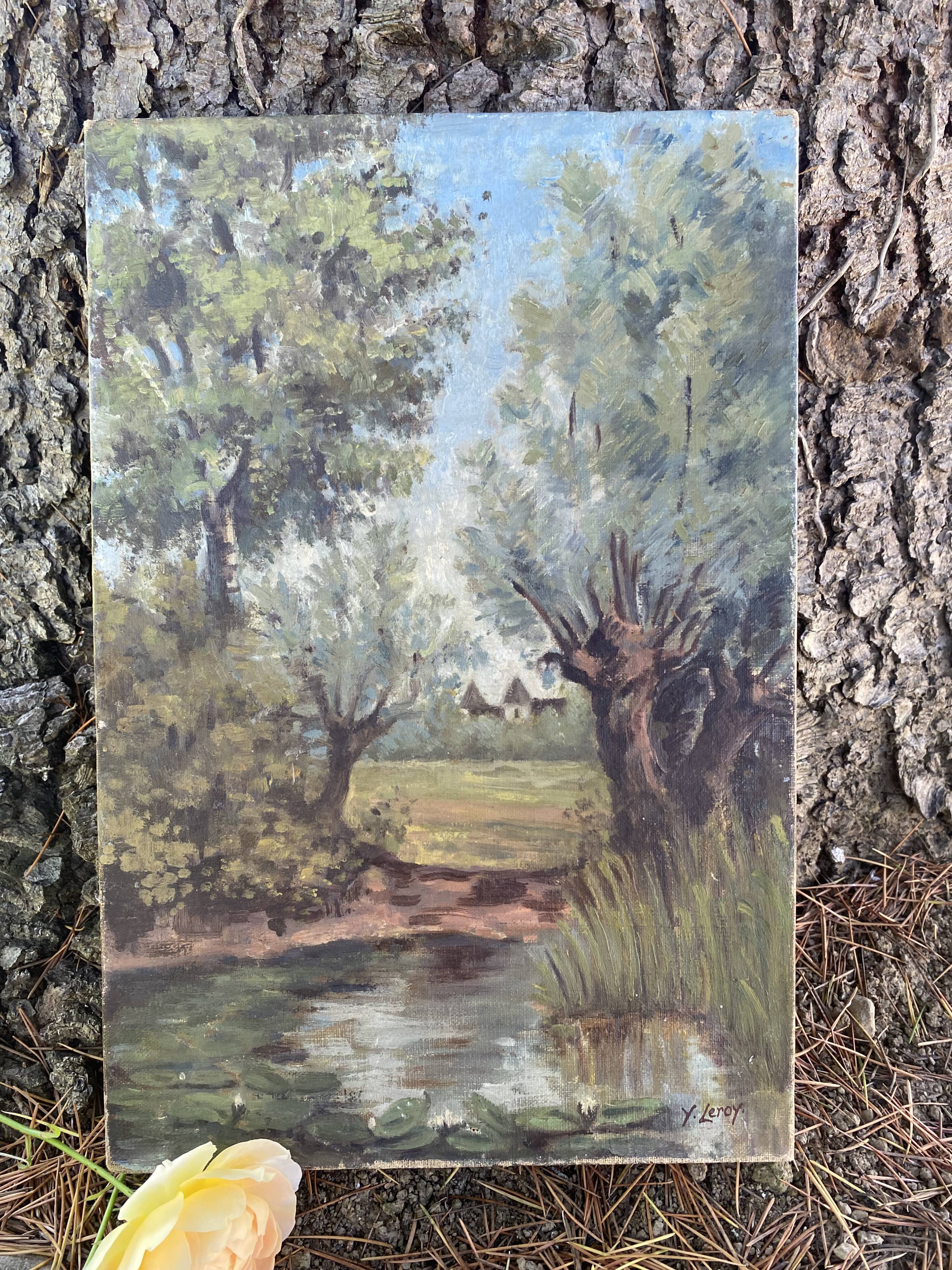 Oil on canvas "Étang Baron"