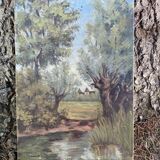 Oil on canvas "Étang Baron"