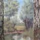 Huile sur toile «étang baron»