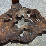 Colonial style pedestal table Indochina Asia vintage 1930s carved wood