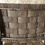 Vintage armchair with woven cord and wooden frame, Axel Larsson, circa 1960.