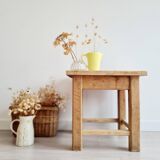 Brutalist table - oak side table
