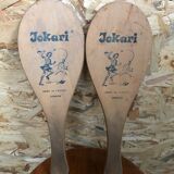 Pair old racket jokari junior wood made in france sport vintage