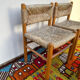 Chaises et tabourets paillés vintage