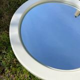 Vintage white plastic round mirror