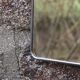 Small vintage barber mirror – metal frame – antique mirror