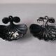 Set of 2 old soap holders cast iron shell 13 cm