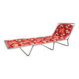 Folding sunbed lounger vintage flower camp bed