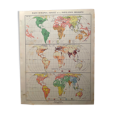 Map and photographic plate on human races from 1951