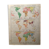 Map and photographic plate on human races from 1951