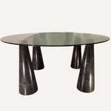 Black marble geometric organic shaped coffee table by Casigliani, Italy 1970s