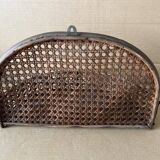 Antique cane wall shelf
