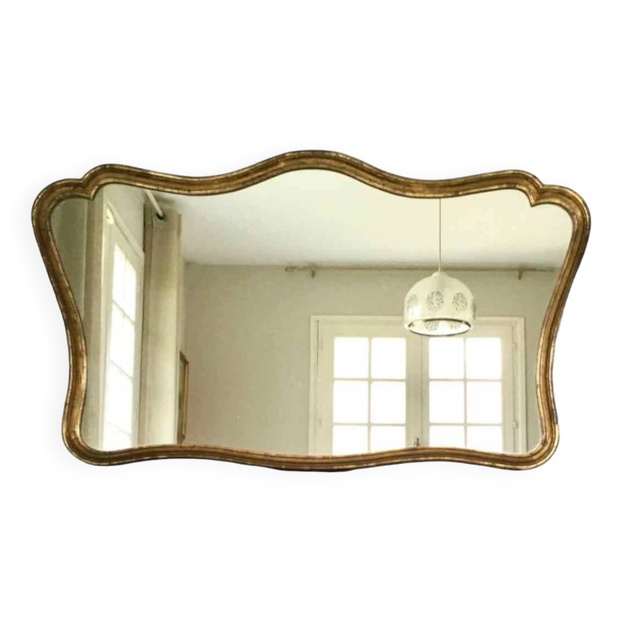 Large old gilded leaf mirror 131x76