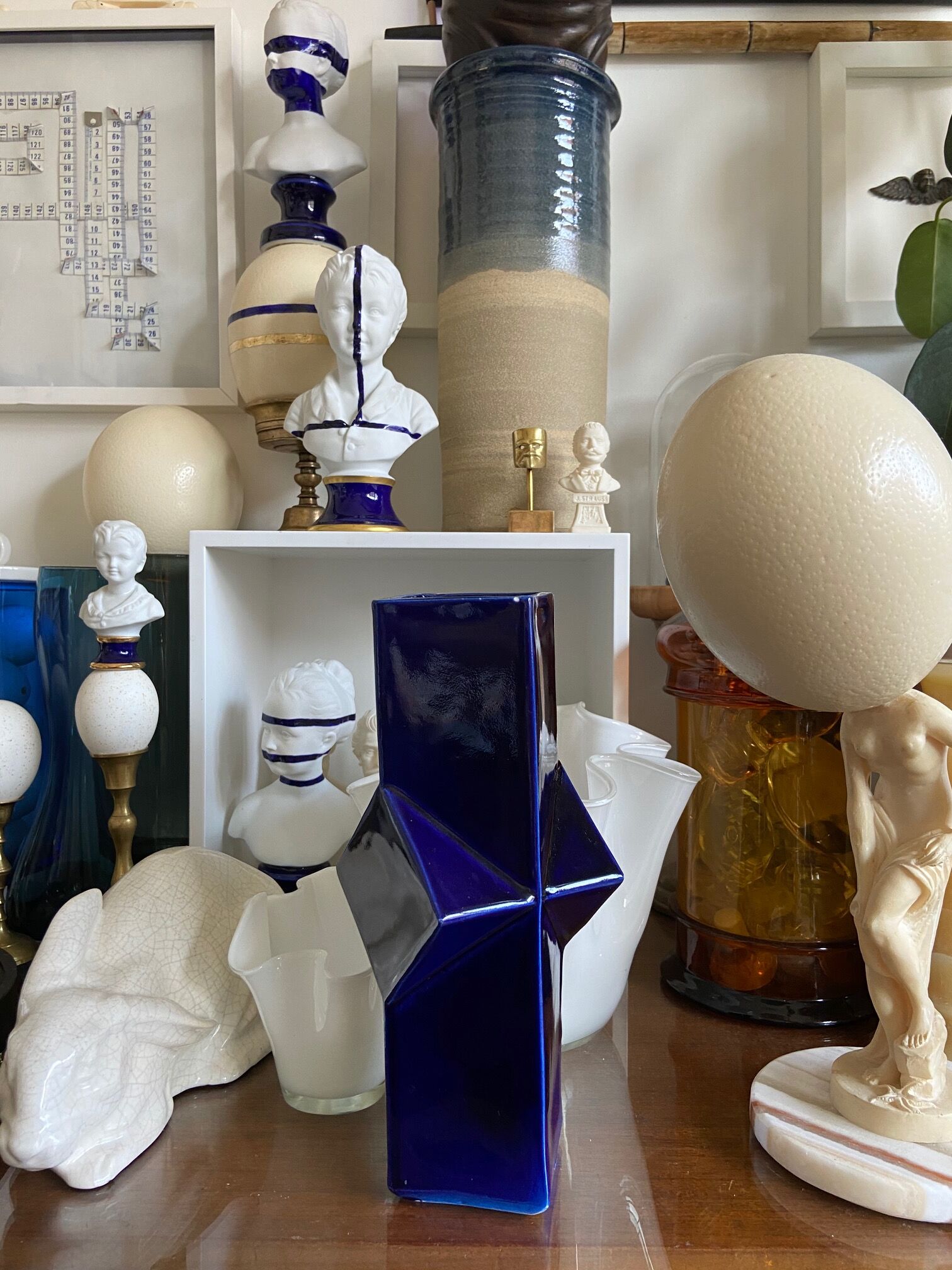 Blue ceramic vase of Sèvres